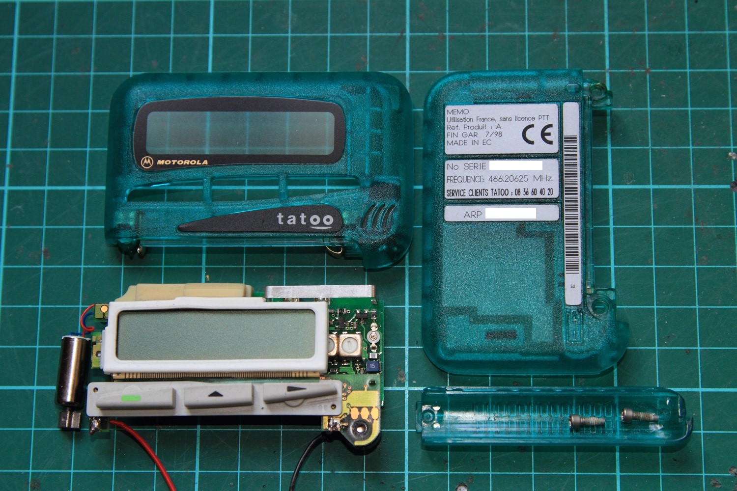 Retro engineering on a pager, Tatoo Hack